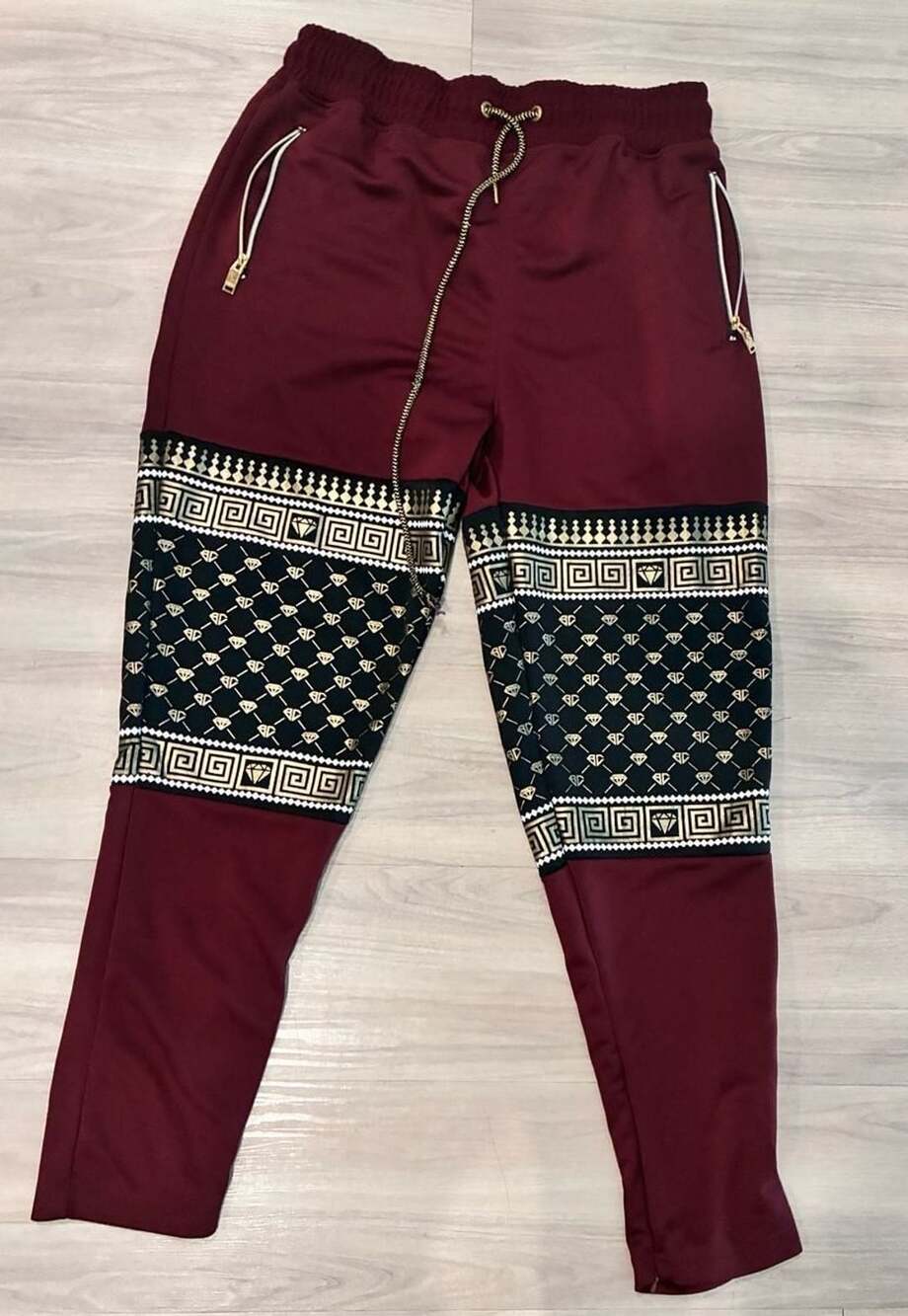 Men’s Switch Remarkable Maroon Gold Diamond Pattern Jogger Sweatpants